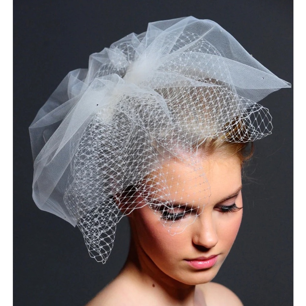 Ariel Taub Antoinette Birdcage Veil w/ swarovski crystals